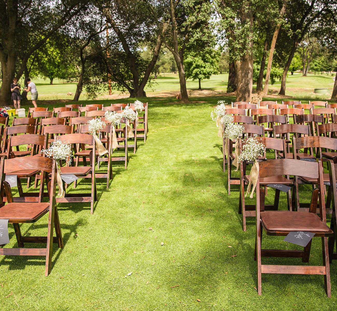 outdoor venue setup for a wedding